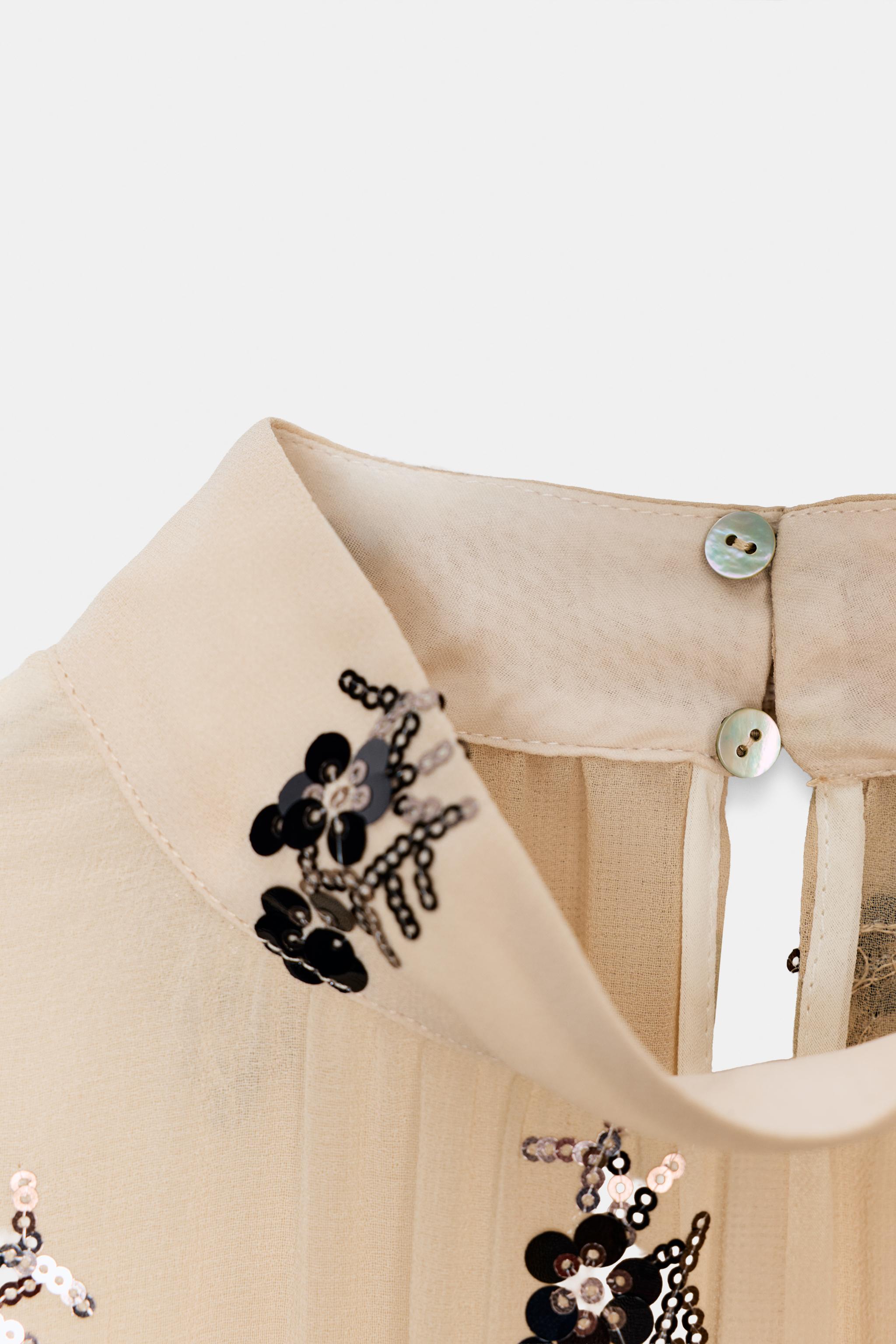 SEMI-SHEER SEQUIN BLOUSE